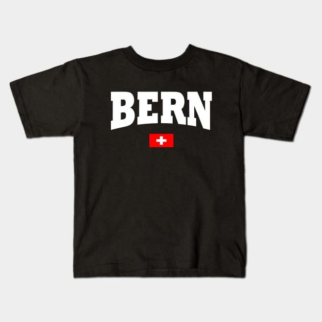 Bern with Switzerland flag Kids T-Shirt by TTL